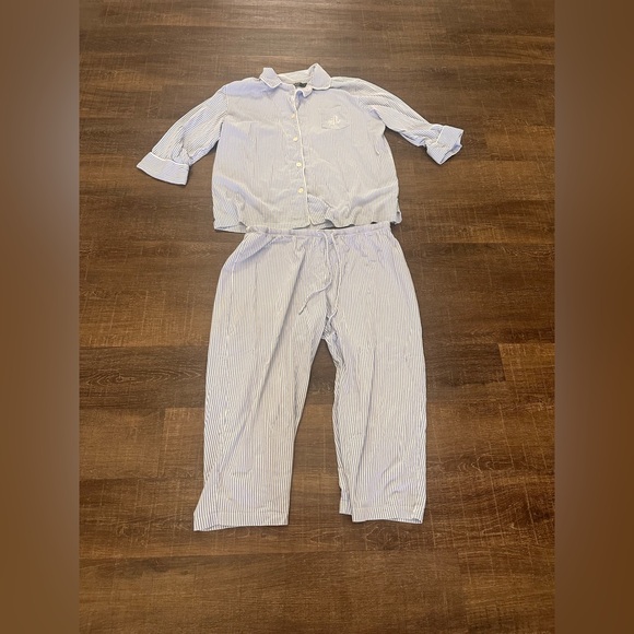 Lauren Ralph Lauren Other - Lauren Ralph Lauren Two Piece Classic Blue Striped Pajama Set Size XL
